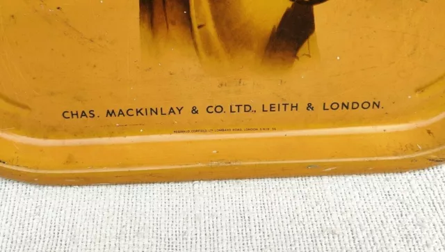 1940s Vintage Mackinlays Scotch Whisky Advertising Litho Tin Tray London TR50 2