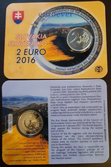 2 Euro Slowakei Slovakia Slovensko bis 2023 Gedenkmünze UNC Coincard PP Auswahl