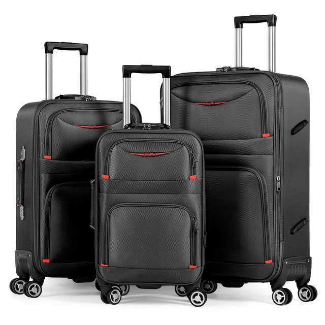 it luggage Enliven 3 Piece Softside 8 Wheel Expandable Spinner, Black, 3 Pc  Set