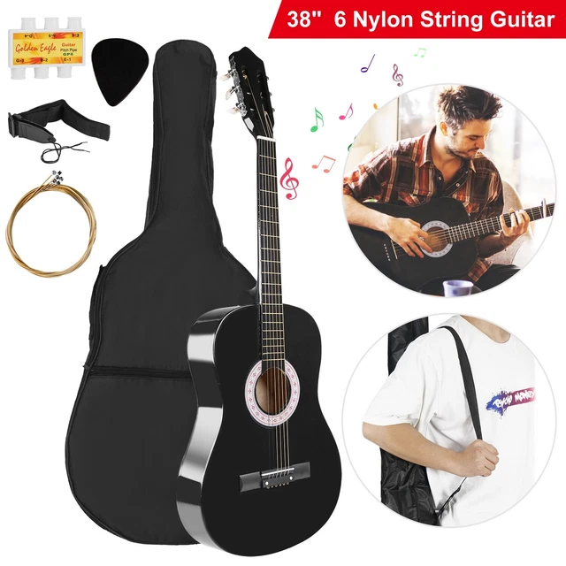 38& BEGINNER ACOUSTIC Guitar with Case Starter Bundle Kit