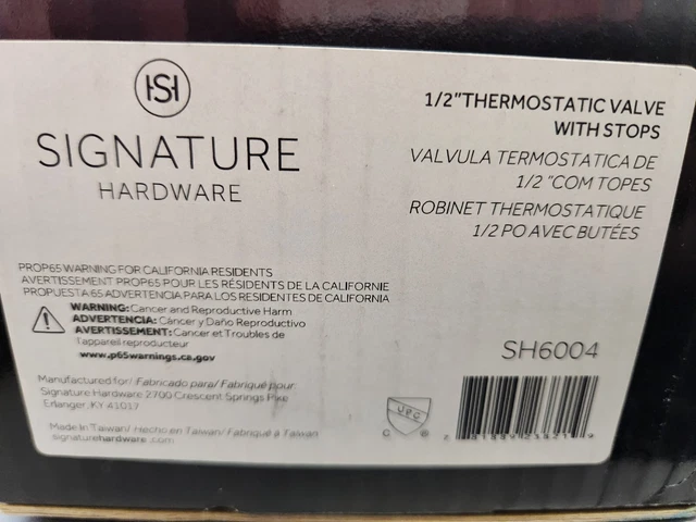 "Válvula termostática áspera de 1/2" Signature Hardware 447693 conexión ¡LEE!