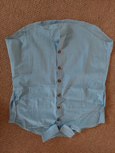 Ladies Short Sleeve Button Up Shirt. Baby Blue. Size 10. BNWT.