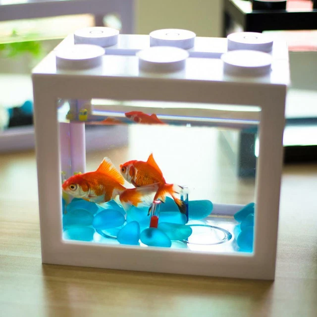 Home USB Mini Fish Tank Small Aquarium Betta Aquarium Office Desktop Decor 7