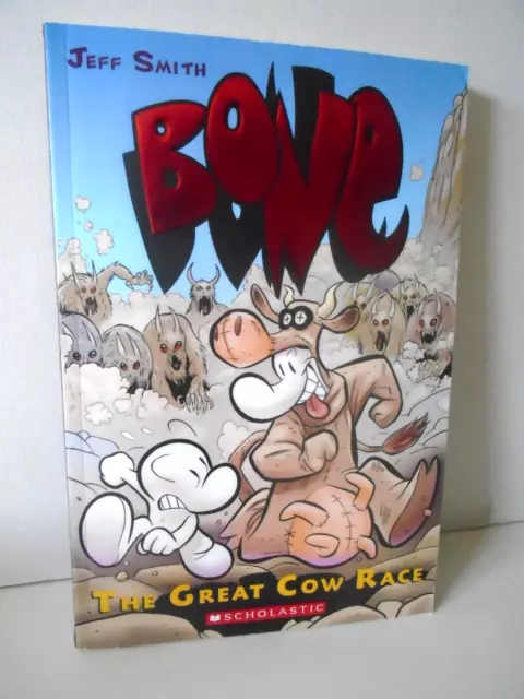 Bone-The Great Cow Race by Jeff Smith 2005 1st Ed Scholastic Paperback Brand New