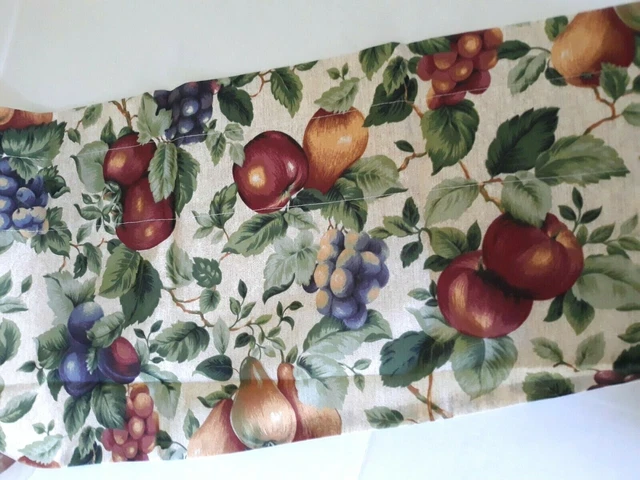 Lined Valance Cambridge Curtain Country Style Apples/ grapes  56"Wx15" L   New