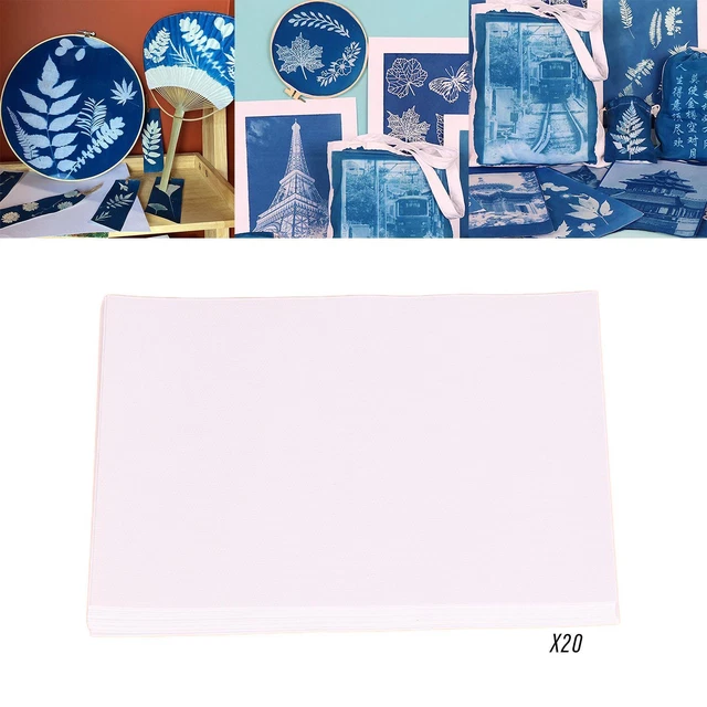 20 piezas papel cianotipo, papel artesanal decorativo, hecho a mano para el