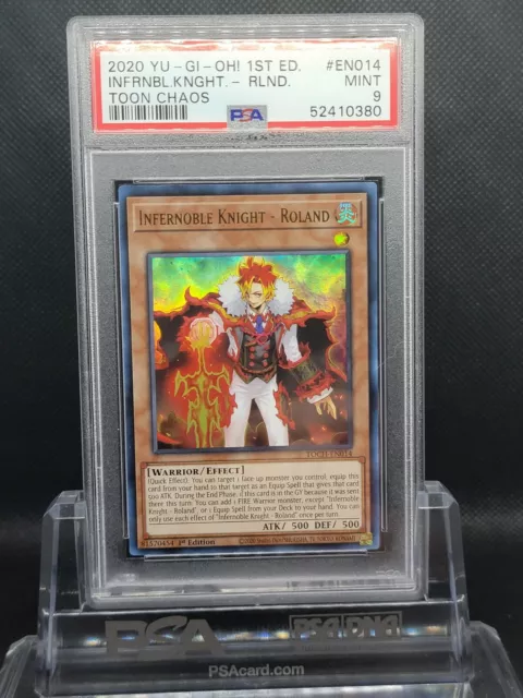 Yugioh! Infernoble Knight - Roland - Ultra Rare - 1st Edition Toon Chaos PSA 9
