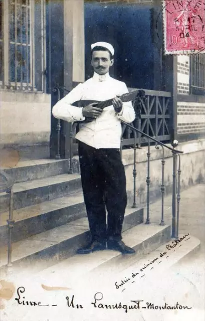 Cpa 40 Linx Photo Card Showing A Lanusquet At The Entrance Of The Chatea Kitchens