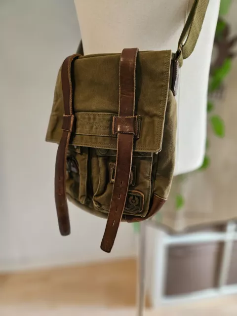 Belstaff 553  I'm Legend Colonial Messenger Shoulder Bag Malenotti Khaki Green