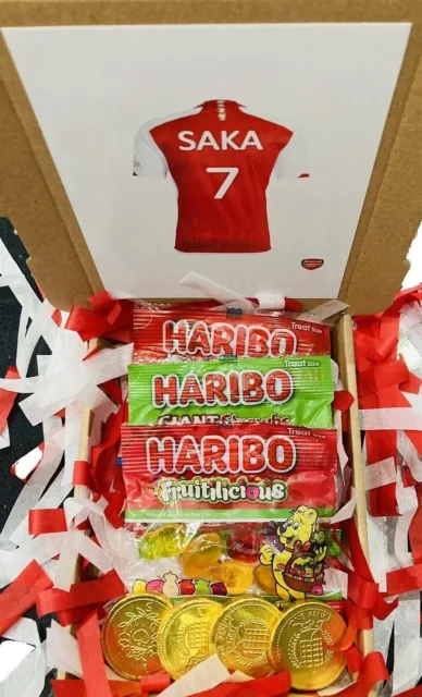 Arsenal Shirt Personalised Football Novelty Gift Box Birthday Fathers Day Sweets