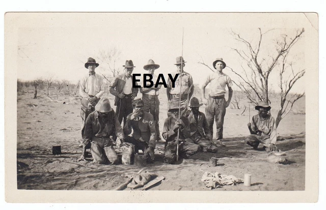 Original OLD PHOTOGRAPH Aboriginal Men spears & weapons Central Australia c1925