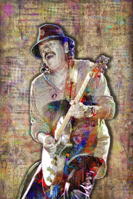 CARLOS SANTANA 24x36in Poster Carlos Santana Tribute Print Free Shipping US