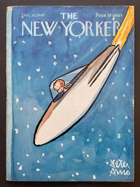 The New Yorker December 30 1967 Peter Arno Cover  New Years Boy in Spaceship VG