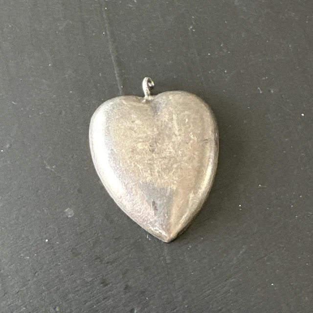 Pendentif coeur soufflé en argent sterling 925, 23 mm x 23 mm, chaîne de collier avec breloques, dans une boîte cadeau - France