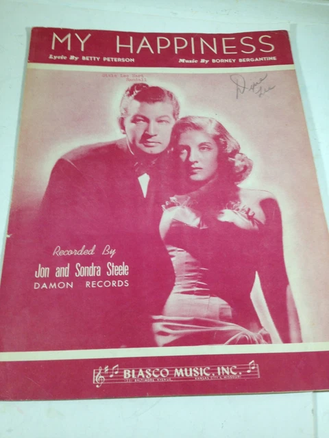 VINTAGE SHEET MUSIC My Happiness Jon and Sondra Steele $2.54 - PicClick