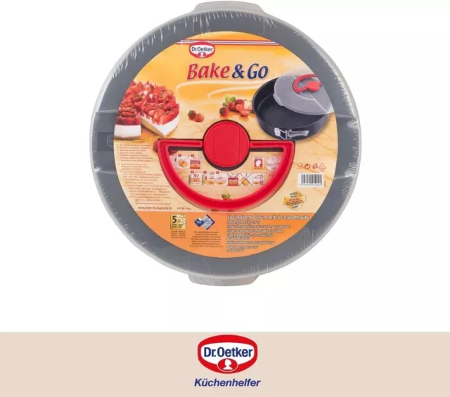 Dr.Oetker Springform Bake & Go with lid Ø26 cm in black, Stainless Steel, 26 x 2 2