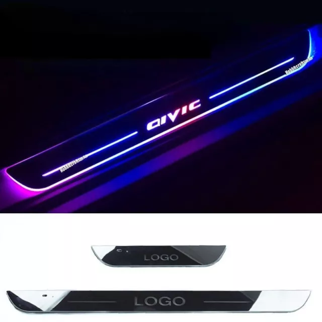 LED Welcome Logo Car Door Sill Pedal Light Wireless USB Dynamic Symphony Lamp