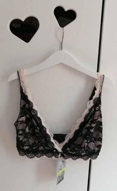 TK MAXX LADIES Black & Cream Bralette Size Small £5.99 - PicClick UK