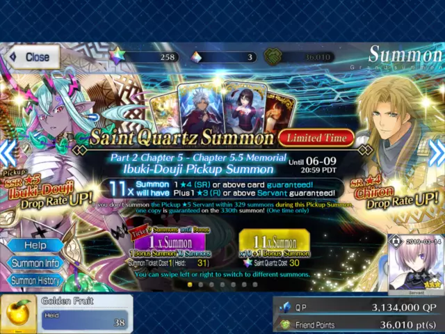 NA FGO / Fate Grand Order Fresh Starter  + 258 SQ 🌟 3 Million QP