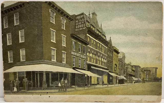 WILMINGTON DE Market St North Of Sixth 1900s MCINTIER NEW CASTLE COUNTY Postcard