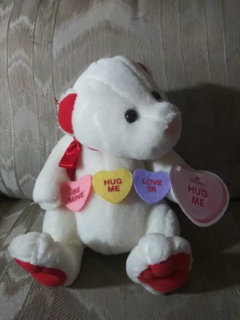 Hallmark Hug Me Valentines Day Plush Teddy Bear 9" NWT Surface Washable Made In