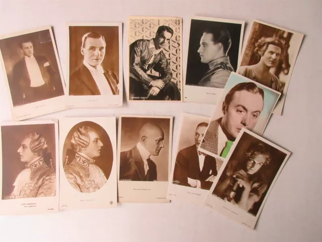 Vintage lot of 11 1920's Dutch actor postcards