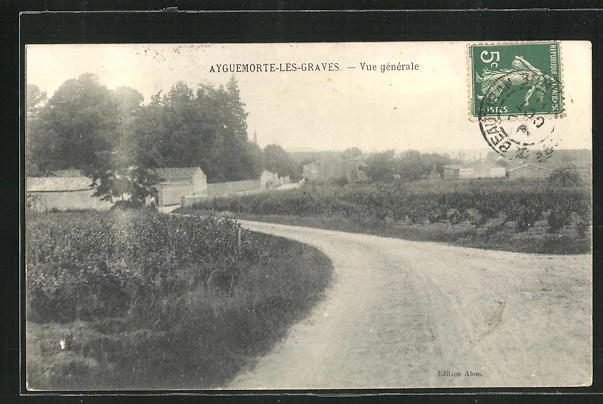 CPA Ayguemorte-les-Graves, Vue generale 1911