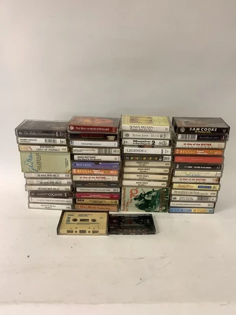 Audio Cassette Mixed Job Lot Pop Reggae Soul Albums 50s-80s #J