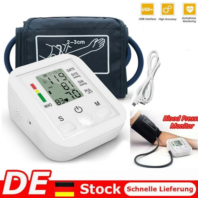 Misuratore di pressione sanguigna digitale LCD braccio superiore monitor pressione sanguigna cardiofrequenzimetro automatico