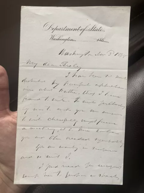 William Seward Handwritten Letter (no autograph) Lincoln’s Secretary State