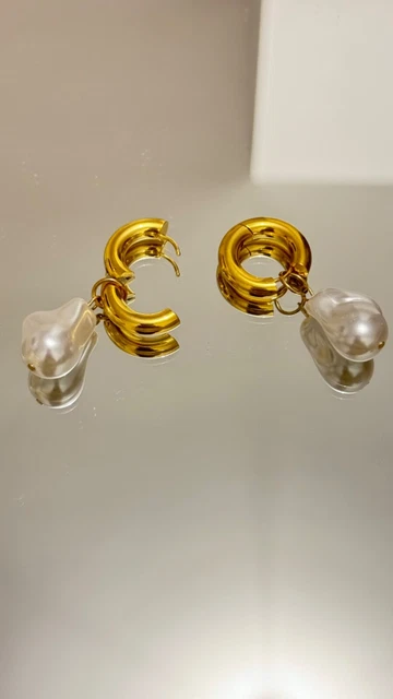 Anneaux Créoles En Acier Inoxydable Plaqué Or 8mm - Dormeuses - Homme/Femme - Neuf Avec Étiquettes