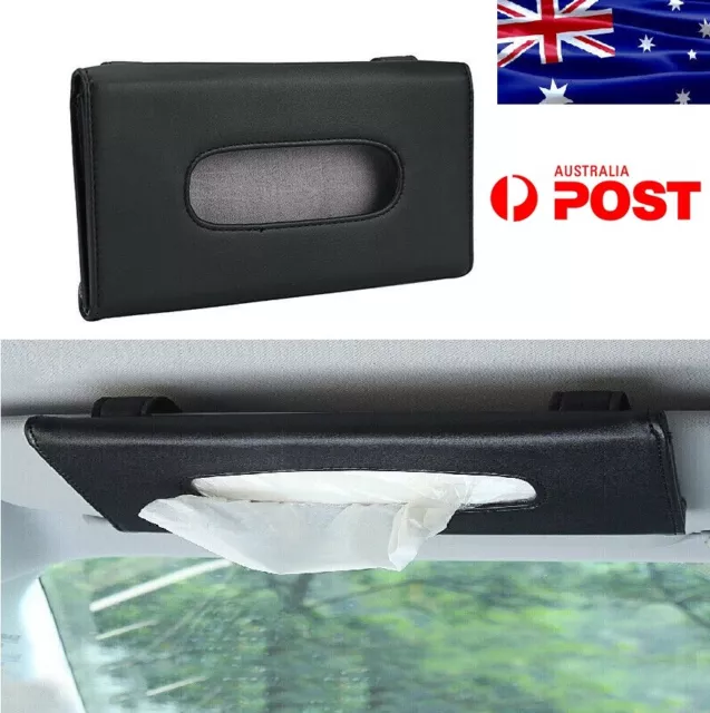 Universal Car Tissue Box PU Leather Sun Visor Holder Towel Clip -20 Tissue Paper