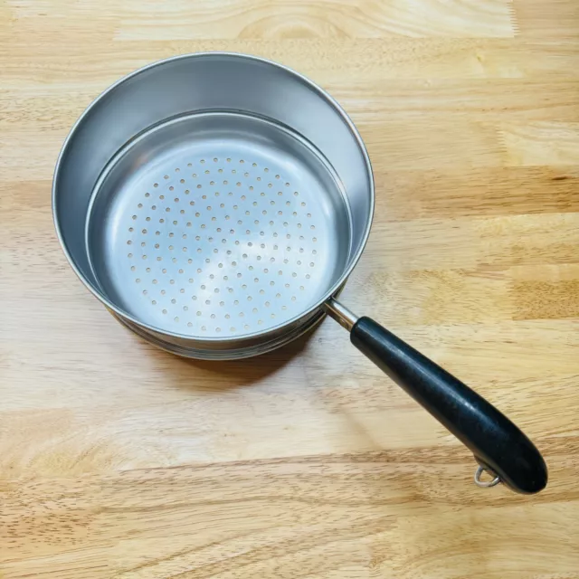 Revere Ware Steamer Insert Pan with Handle Strainer Stainless Steel Vintage