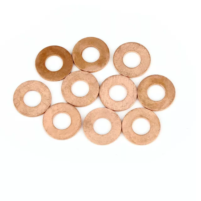 Rondella Rame Tenuta Piatto Anello Guarnizione per Auto 10 x 20 x 1,5mm 10Pz