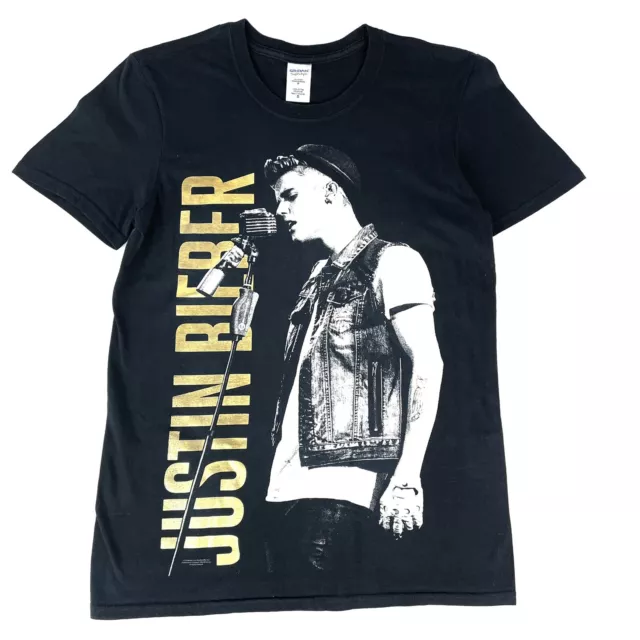 Justin Bieber Believe Tour 2013 T-Shirt Black Short Sleeve Band Tee Size S