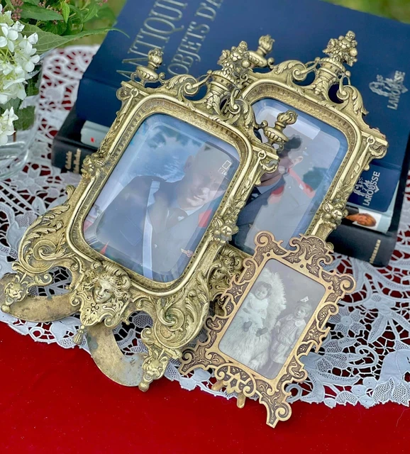 FRENCH PICTURE FRAME LARGE 3 pcs, PAIR AND 1 RENAISSANCE BRONZE 19TH