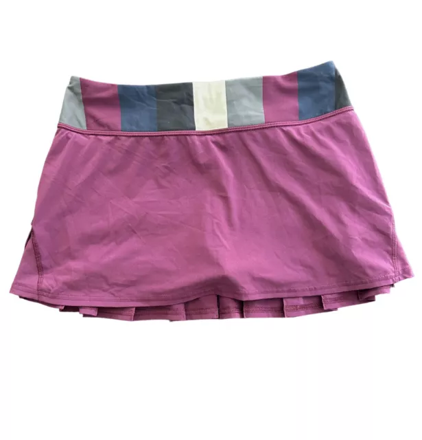 Lululemon Run Pace Setter Skirt Solid Black Lined Tennis Shorts Size 6