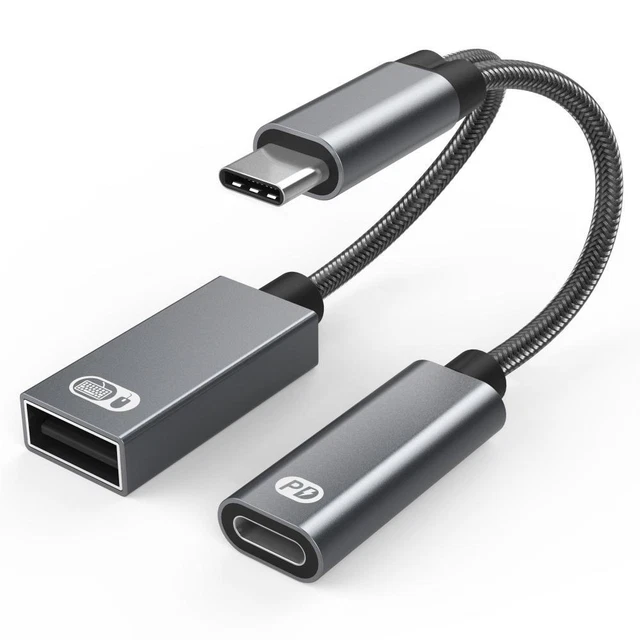 Data Sync 2 in 1 Converter 60W PD Fast Charging OTG Adapter USB Type C Cable