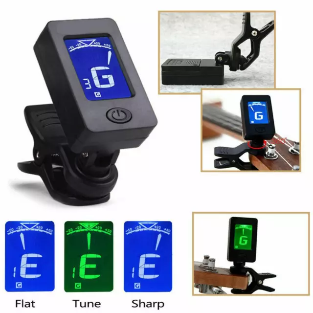Digital Chromatic LCD Clip-On Tuner For Guitar Ukulele ViolinAcoustic ElectricUK