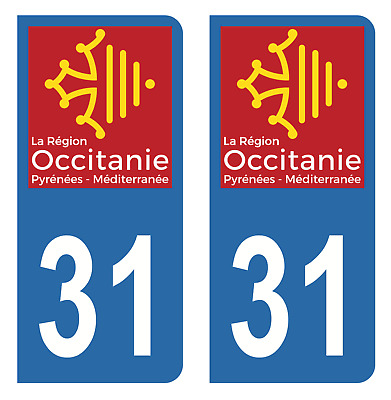 numéro immatriculation 31 Haute-Garonne autocollant Sticker 