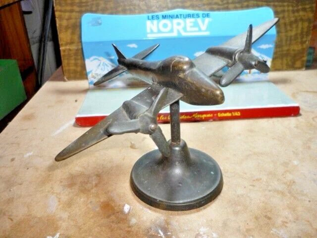 Ancien Avion Jouet En Tôle – Biplan Jaune – France Années 1950/60