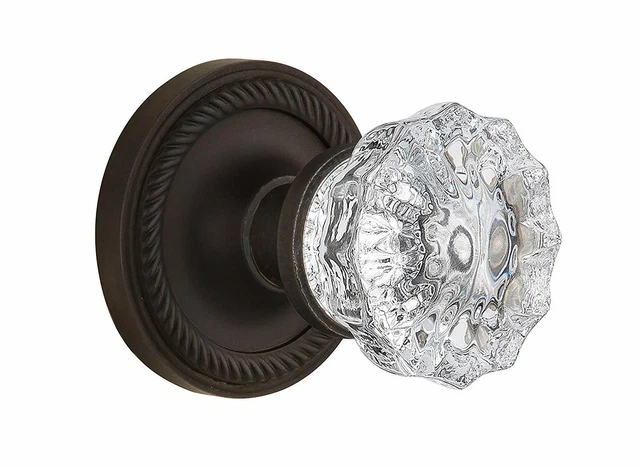 New Nostalgic Warehouse Rope Rosette with Crystal Glass Knob,  704954