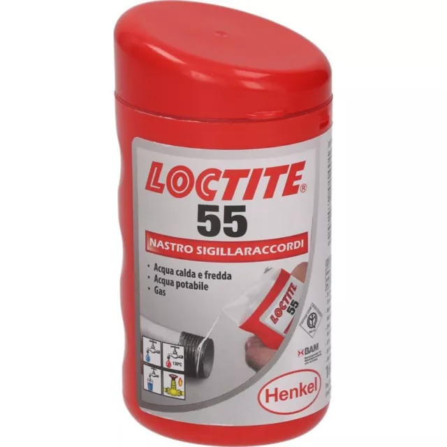 Loctite 55 Nastro Filo Di Tenuta Sigillante Per Raccordi Acqua E Gas 160 Metri