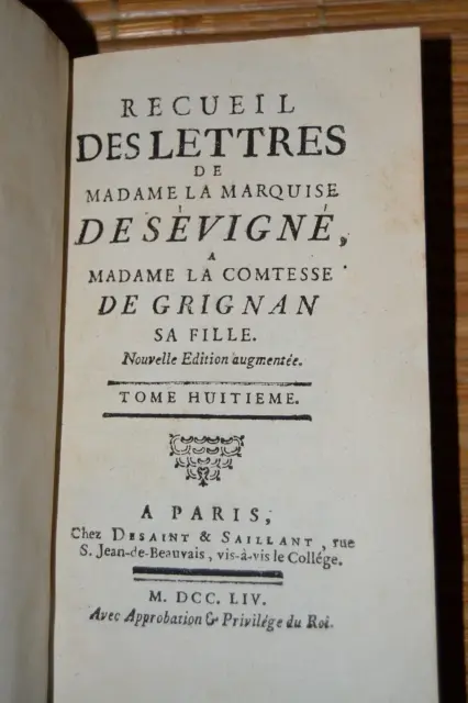 Recueil des Lettres de Madame la marquise de Sévigné  1754  Tome 8
