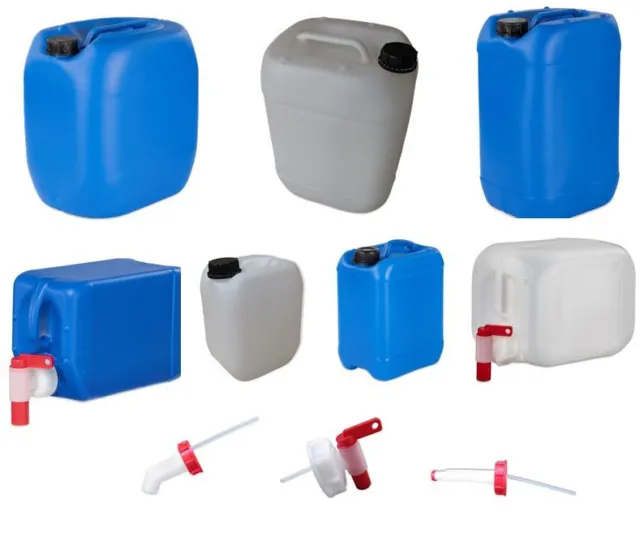 Wasserkanister 2 2,5 3 5 10 20 25 30 L Liter lebensmittelecht leer dicht NEU