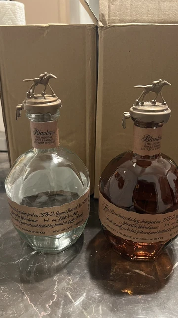 Blanton's Single Barrel Bourbon Whiskey Collectible EMPTY Brown Decantur H41764