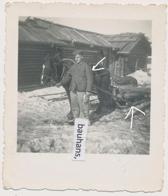 Russland Wehrmacht, Funker Pferd mit Heeresschlitten 1942 (2626a)