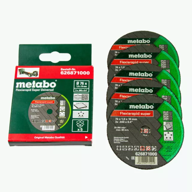 Metabo Discos Flexiarapid Súper 76x1, 0x10mm Universal Paquete De 5