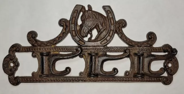 Three Fold Out Hooks,Horse Head Horseshoe Hook, Hanger, Western Cowboy Tack Rack