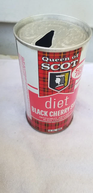 Queen Scot Lad  Diet Black Cherry Straight Steel  Soda Can Cans Empty Up